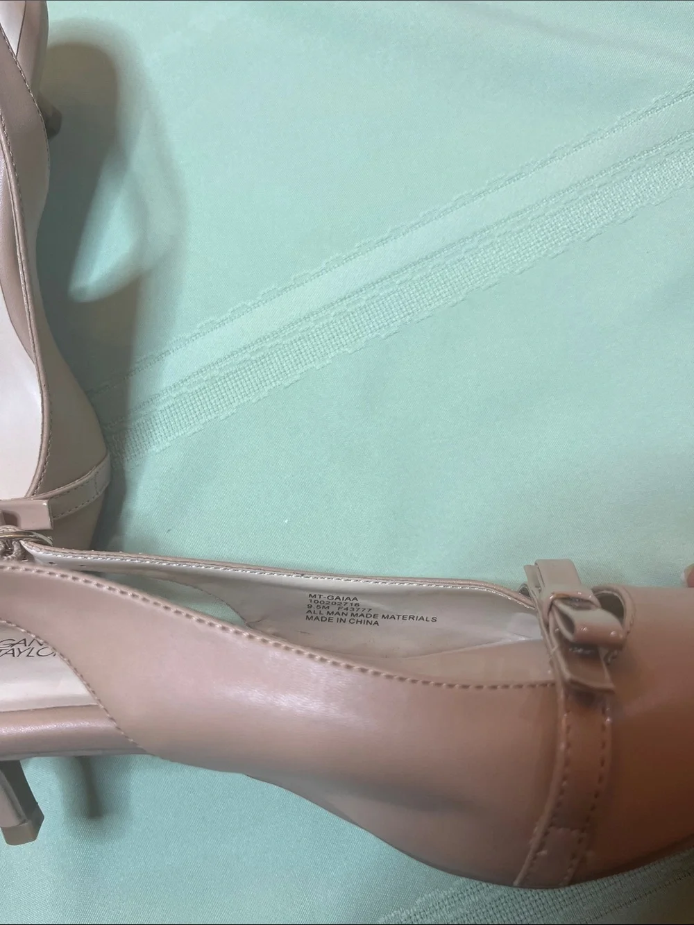Morgan Taylor Blush Nude Pointed-Toe Slingback Flats with Bow